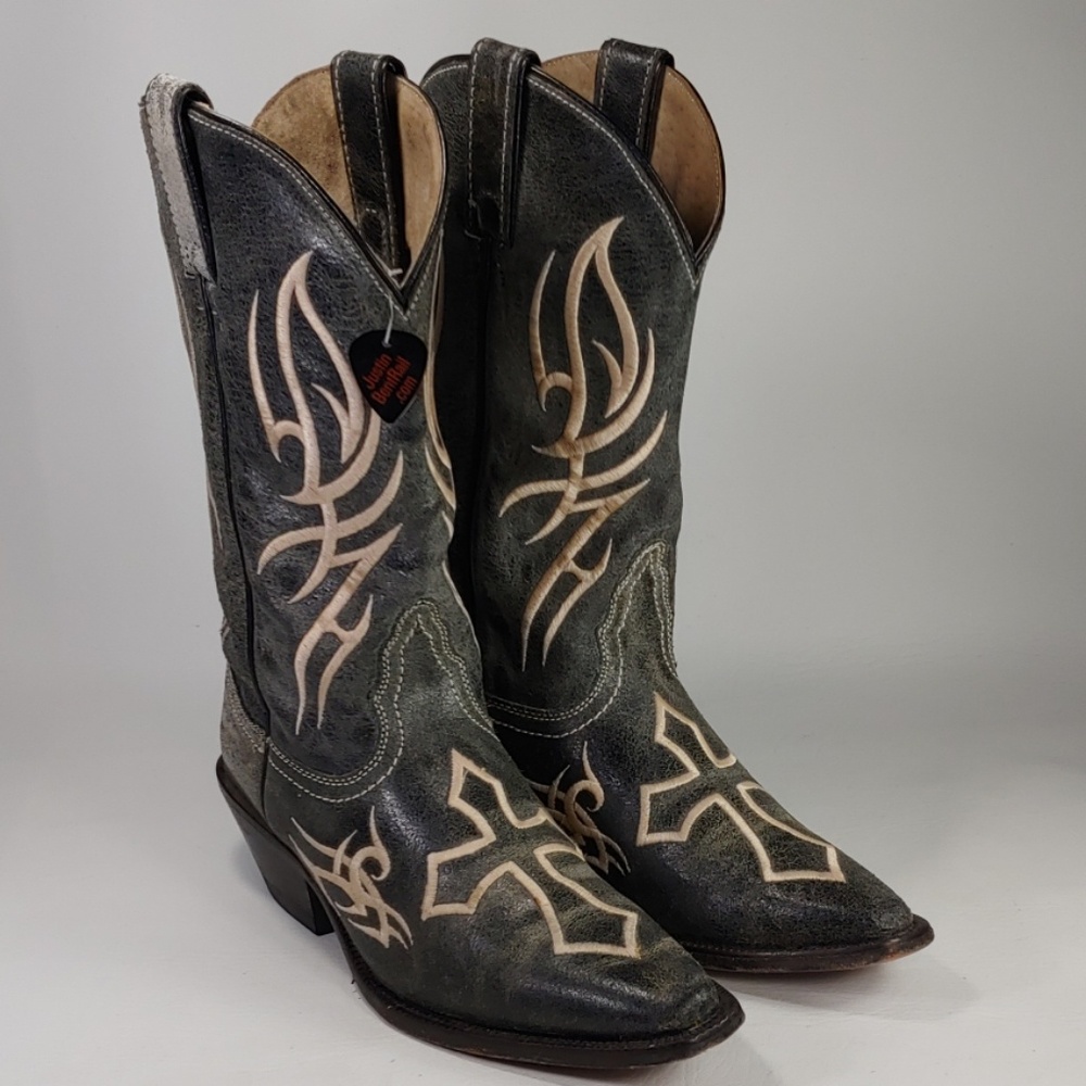 Justin Womens Cross Western Cowboy Boots
